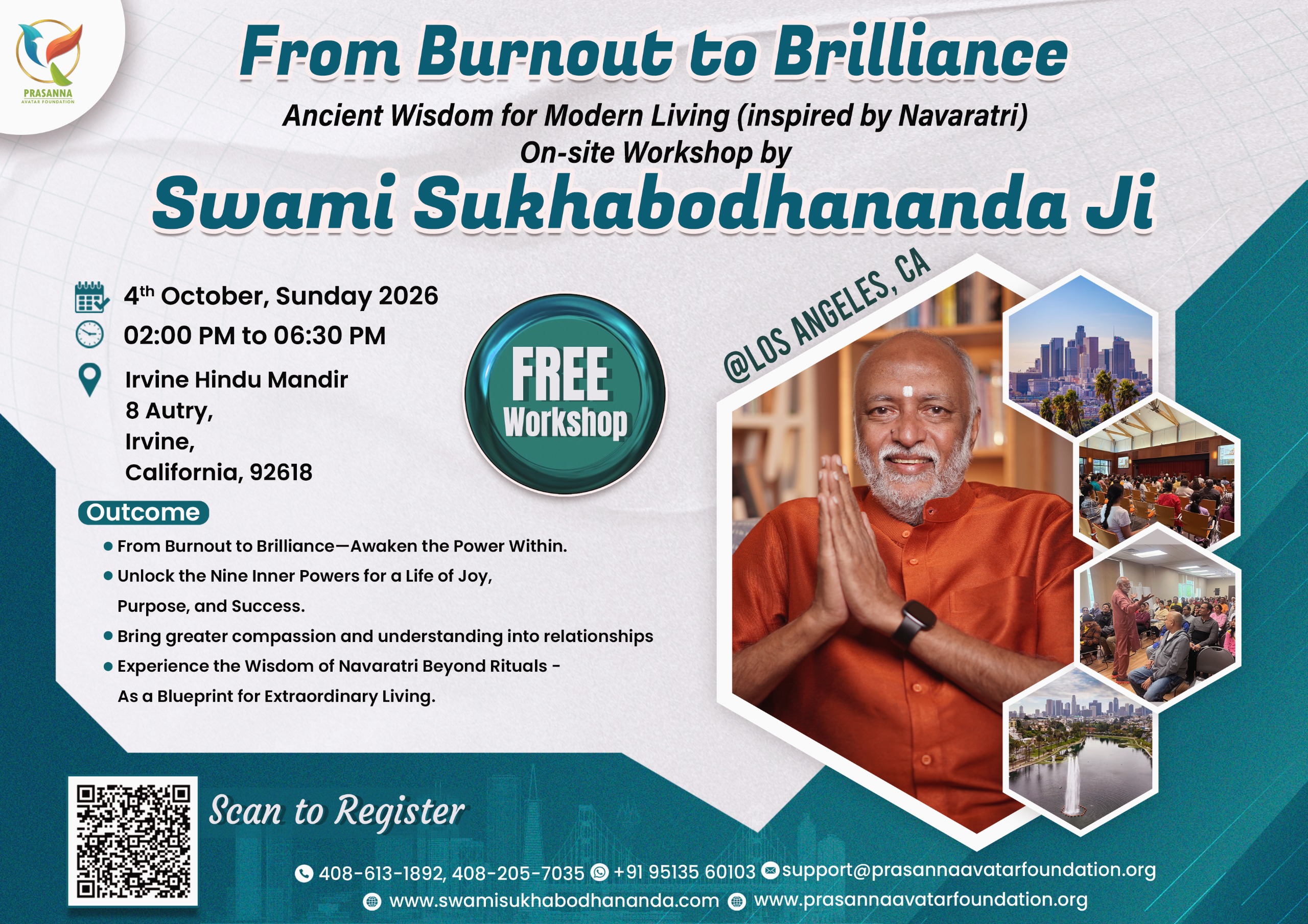 From Burnout to Brilliance – Ancient Wisdom for Modern Living @ Los Angeles, CA